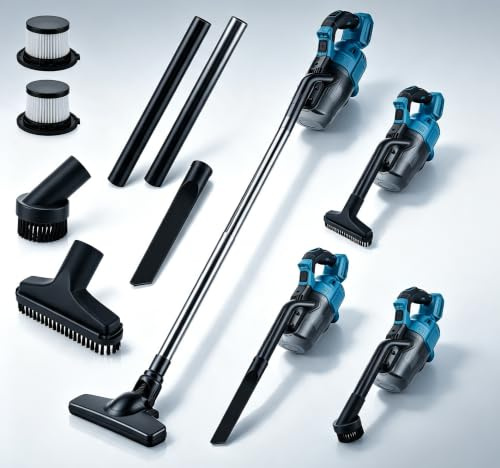 Akku Staubsauger für Makita 18V, 500W Handstaubsauger Kabellos, 10000Pa Stielstaubsauger mit HEPA-Filter & LED-Licht, 1,3kg Leicht 4-in-1 für Teppich Parkett Auto Tierhaare