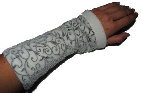 alles-meine.de GmbH Creme Fleece Stulpe Pulswärmer Armstulpen Muff Stulpen Stulpe Walkstoff Walk