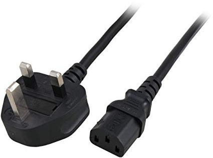 EFB Elektronik Netzleitung UK BS1363A - C13 1 80°, schwarz, 2 m, 3x1.00 mm², EK484.2