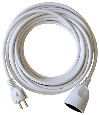 Kunststoff-Verlängerung Weiß 10m H05VV-F 3G1,5