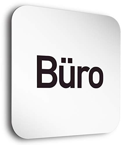 Türschilder24 Aluminium- Türschild • Büro - Büroschild • In der Größe 150 x 150mm • Besonderheit: unsichtbare 5mm Abstandhalter verleihen dem Türschild einen exklusiven schwebe Effekt