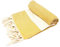 Stefano Ferrante ELMAS Hamamtuch Saunatuch Pestemal Fouta Strandtuch Badetuch Handtuch Baumwolle Backpacker 100x180 cm (Safran)