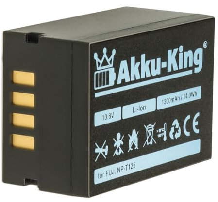 Akku-King Akku kompatibel mit Fujifilm NP-T125 - Li-Ion 1300mAh - für Fujifilm GFX 50S, GFX 50R