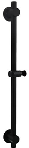 Tecmolog Duschstangenhalter für Wand 304 Edelstahl Duschset mit Duschkopf Schwarz Verstellbar Duschgleitgarnitur Bad Lift Shower,SBH156AB
