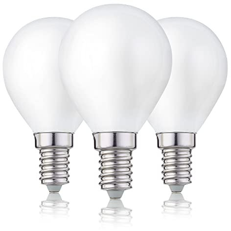 hellum E14 LED Glühbirne, G45 LED Lampe 4,5W als Ersatz Leuchtmittel für 40-Watt Glühbirne, LED E14 warmweiß mit 2700 Kelvin, 470 Lumen LED Filament Matt, 3 Stück 208214