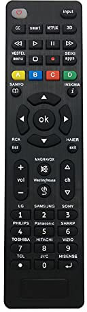 Riry Universalfernbedienung Fernseher Kompatibel mit gängigen TV-Marken Samsung LG Sony Sharp Toshiba Hitachi Hisense TCL Fernbedienung Einfach einzurichten