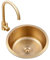 Single Bowl Kitchen Sink Gold Round With Faucet and Accessories - Stainless Steel Bar Sink (Color: Gold, Size: 32cm)