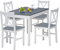 Juego de Mesa de Comedor y 4 Sillas Comedor Cocina de Madera Pino Moderno Mesa Cocina con Sillas 108 cm x 65 cm x 75 cm,Gris