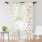Encasa XO Polyester halbtransparent Gedruckt 140 cm W x 213 cm L Vorhänge mit Krawattenrücken 140x213 cm (7 ft), Hibiscus - 2 Packung - Nicht schrumpfen & maschinenwaschbar