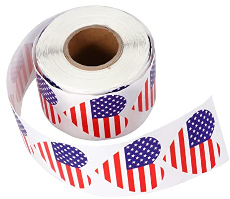 VILLCASE Namensaufkleber Usa-flagge Herzform 500 Stück/rolle Versiegelung Dekorative Aufkleber