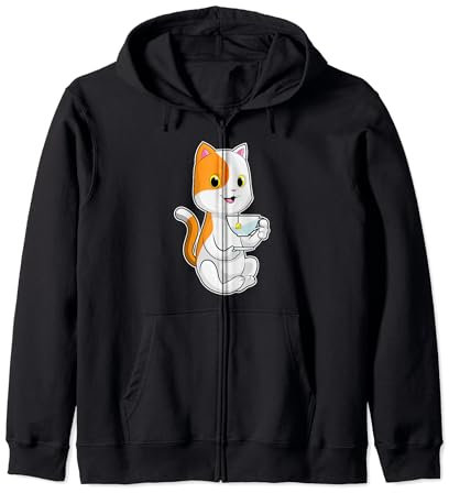 Chat Thé Tasse Sweat à Capuche