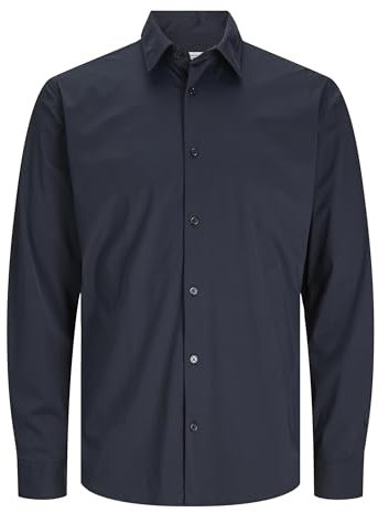 JACK & JONES Men's Jprblaactive Stretch Shirt L/S Sn T, Black/fit: Slim fit, M