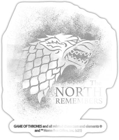 Spreadshirt Game Of Thrones The North Remembers Spruch Sticker Aufkleber, 10 x 10 cm, Weiß glänzend