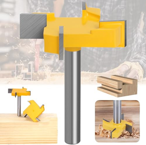 Dilightnews Fraise a Surfacer 8mm, Fraise à Raboter, 8mm Tige Routeur Bit, Fraise à Aplatir, Fraise à Plaque, Fraise à Bois pour Défonceuse, T Forme Routeur, Pour Le Travail Du Bois en Surface