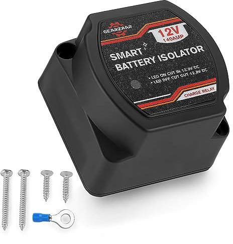 GEARMONSTER 12V/140A BSR Trennrelais, Auto Batterie Trennrelais, Spannung empfindliches Relais, VSR Vollautomatisches für ATV, UTV, Boote, Wohnmobile, Marine Fahrzeug, LKW, Wohnwagen