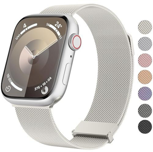 Wanme Compatibles con Correa Apple Watch 41mm 40mm 38mm 45mm 44mm 42mm 49mm Mujer Hombre, Pulseras de Repuesto para Reloj de Metal de Acero Inoxidable para iWatch Series SE Ultra 9 8 7 6 5 4 3 2 1