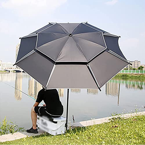 Großer Angelschirm mit UV-Schutz und winddichtem Design, Lift- und Rückenfunktion für breites Sichtfeld und einfaches Anheben der Stange
