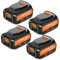 Amityke Lot de 4 batteries de rechange 20 V max 6,0 A pour batterie Dewalt 20 V Max compatible avec les outils électriques sans fil Dewalt 20 V Series et chargeur