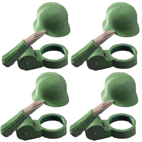 WADY Bierhut Neuheit, 4er-Set Militärhelm Bierhut mit Flaschenverschluss, Flaschenverschluss Bierflaschen, Militärhelm Style für Bierflaschen - Komplettset für Karneval und Partys (Grün)