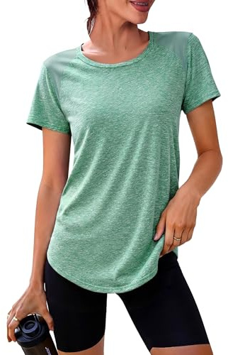 Crewhpo Tee Shirt Protection Solaire Femme Manches Courtes Séchage Rapide