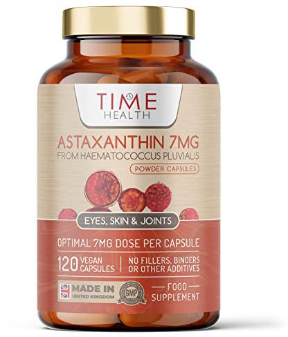 Astaxanthin - 7mg Optimal Dose - 120 Capsules - Super Antioxidant - Haematococcus Pluvialis - 100% Pure Natural Bioavailable 4 Month Supply - UK Manufactured - Zero Additives