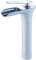 Beelee Grifo de Lavabo Monomando Cascada, Agua Fria y Caliente Disponible Grifo de Cuenca para Baño, Pintura blanca y cromo