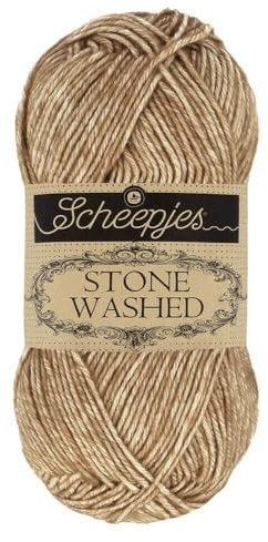 Scheepjes Stone Washed Garn 50 g – Nr. 804 Boulder Opal, Baumwoll-Acryl-Mischung, weiches meliertes Garn für Stricken und Häkeln