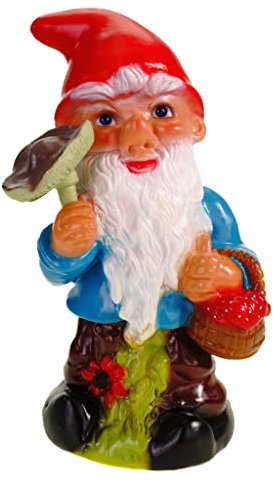 Rakso Oskar Schneider GmbH & Co. KG Gartenzwerg Pilzsammler 29 cm Zwerg Figur Schwammerlsucher,Mehrfarbig