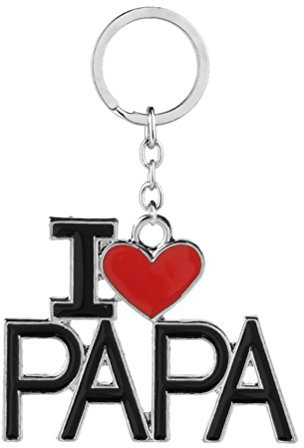 LUOEM J'AIME PAPA Lettres Porte-clés Anneau Bijoux Métal Porte-clés pour Fête des Pères D'anniversaire