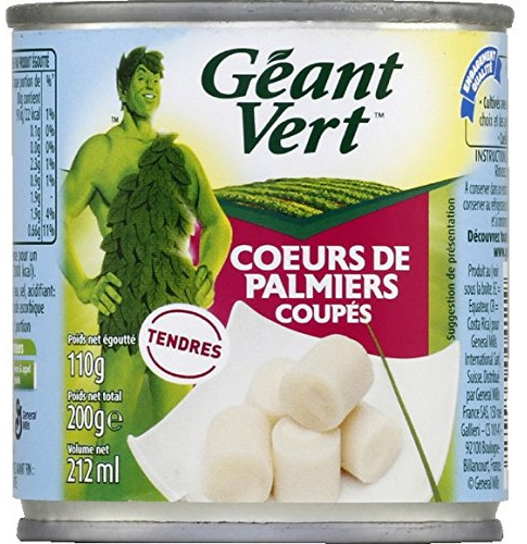 Géant Vert Coeurs de palmiers coupés - La boite de 110 g net égoutté
