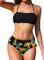 SHEKINI Costume da Bagno Donna Due Pezzi Imbottito Halter Regolabile Bandeau Bikini Top Costumi Due Pezzi Donna Vita Alta Controllo Addominale Bikini Fondo(M, Nero Y)