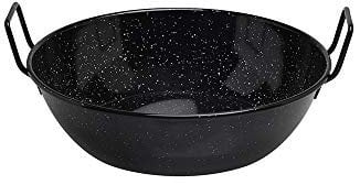 Metaltex - Sarten Honda Esmaltada, Acero Esmaltado. Color Negro 24 cm