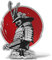 Erreinge® Aufkleber Silber 20 cm Samurai Totenkopf JAPAN Aufkleber bedruckt für Auto Motorrad Wand Stoßstange Computer Laptop Gepäck Fahrräder