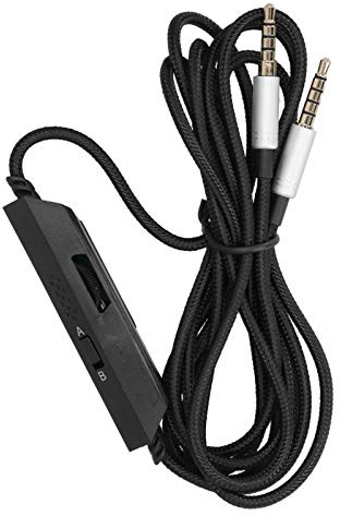 Zunate Kopfhörer-Audiokabel, 6,6 Fuß 3,5-mm-Stereo-Audiokabel für On-Ear-Headset-Audio-Verlängerungskabel mit Lautstärkeregler für Astro A10 A40