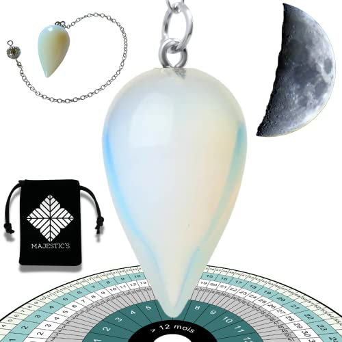 Majestic's Esoterik/Orakel Pendel Mondstein in Form eines Wassertropfens, Divinatory Radiästhesie Pendel (14 gr)