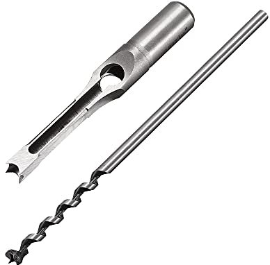 sourcing map Square Hole Drill Bits for Wood 10mm x 208mm Mortising Chisel Bit Auger Cutter Tool for Woodworking Carpentry Drilling Tool