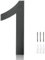 MOLVCE Numero civico in acciaio inox Altezza: 20 cm, Moderna targa numero civico esterno RAL 7016 antracite, spessore 2 mm, metallo numero di strada in acciaio inox - Arial, numero 1