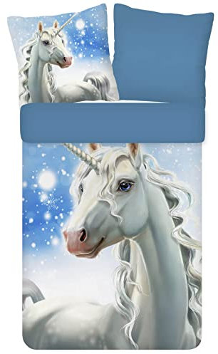 ESPiCO Bettwäsche Trendy Bedding Freeze Tiermotiv Pferd Einhorn EIS Schnee Winter Landschaft, Größe:135 cm x 200 cm