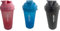 2 PACK PROTEIN BOTTLE SHAKERS WITH TIGHT LIDS FOR SPORTS AND FITNESS with compartments (3 PACK, PINK,BLUE,BLACK)