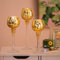 Romadedi Portavelas de Cristal Dorado - Juego de 3 Unidades Decorativas de Mercurio, 23,5/25,5/31,5 cm para Velas de Té, Votivas y Altas - Decoración de Mesa para Bodas y Salones