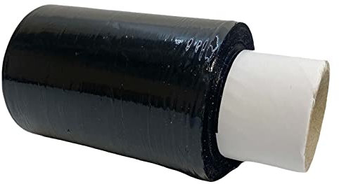 1 x schwarze Mini-Paletten-Stretchfolie, Nachfüllrolle, 100 mm x 150 m, Umzugsmaterial, Palettenkarton, Versandverpackung