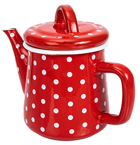 Generic 1 unid 0. 6L moteado esmalte cafetera tetera japonesa esmalte cafetera calentador de agua rojo