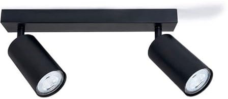 LumenTEC LED Deckenstrahler, LED Drehbar Deckenlampe, Wandstrahler 2-flammig, Schwarz für LED GU10, KIVI (2x Schwarz)