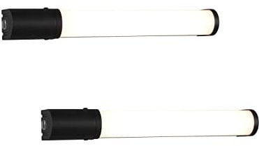 meineWunschleuchte 2er Set Badezimmer Wandleuchten mit Steckdose & Schalter in Schwarz, B 41,5cm