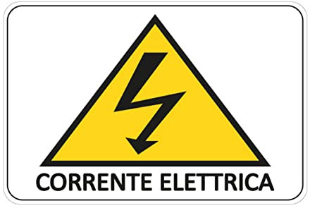 TLDSHOP® - Adesivo Pericolo CORRENTE ELETTRICA - Rettangolo con Triangolo giallo - Indicatore Alta Tensione - PVC Adesivo Resistente - Lavabile - Pezzi 1 - Misure rettangolo: (12x18 cm)