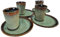 PintoCer - Juego de Tazas para Café Espresso en Ceramica de Gres sin Asa (Verde/Verde, 4)