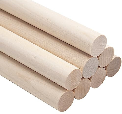 Lot de 8 chevilles rondes en bois,20 mmx30 cm,Pour travaux manuels, macramé, travaux manuels, support de gâteaux à étages et baguettes de ruban de mariage