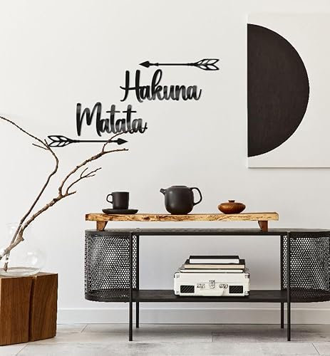 MyMaxxi - Wall Art Wand Deko Hakuna Matata Wandkunst Dekoration, kein Problem Schwarz - Acrylglas Keine Sorgen, Material:Acryl schwarz glänzend, Wall Art Größe:Schrift 10cm