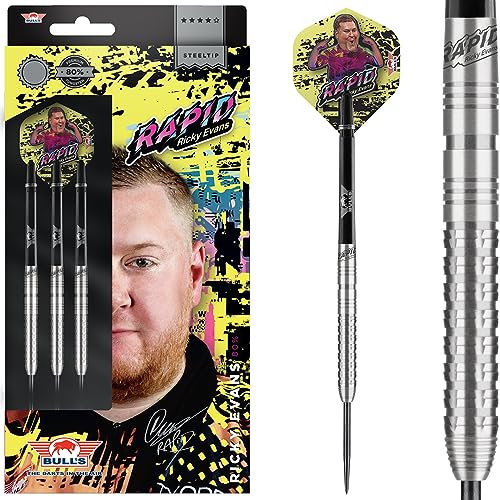 Bull's Ricky Evans Steel Darts | 80% Tungsten 21g Steeltip Darts | Professionelle Dartpfeile für jeden Spieler