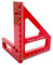 QENETY Aluminiumlegierung Sattel T Quadrat, Winkelmesswerkzeug 3D Gehrungswinkel Holzbearbeitung Messwerkzeuge 45/90 Grad Winkel T Lineal Tischler Werkzeug (rot)